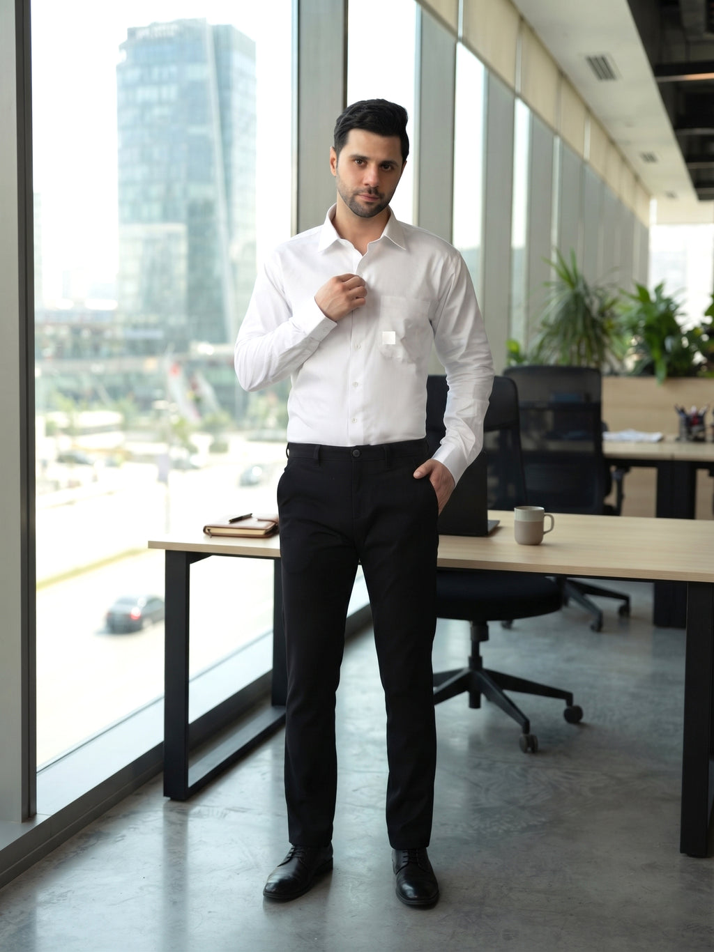 DYNQ Premium White Shirt – Pure Cotton Classic Fit