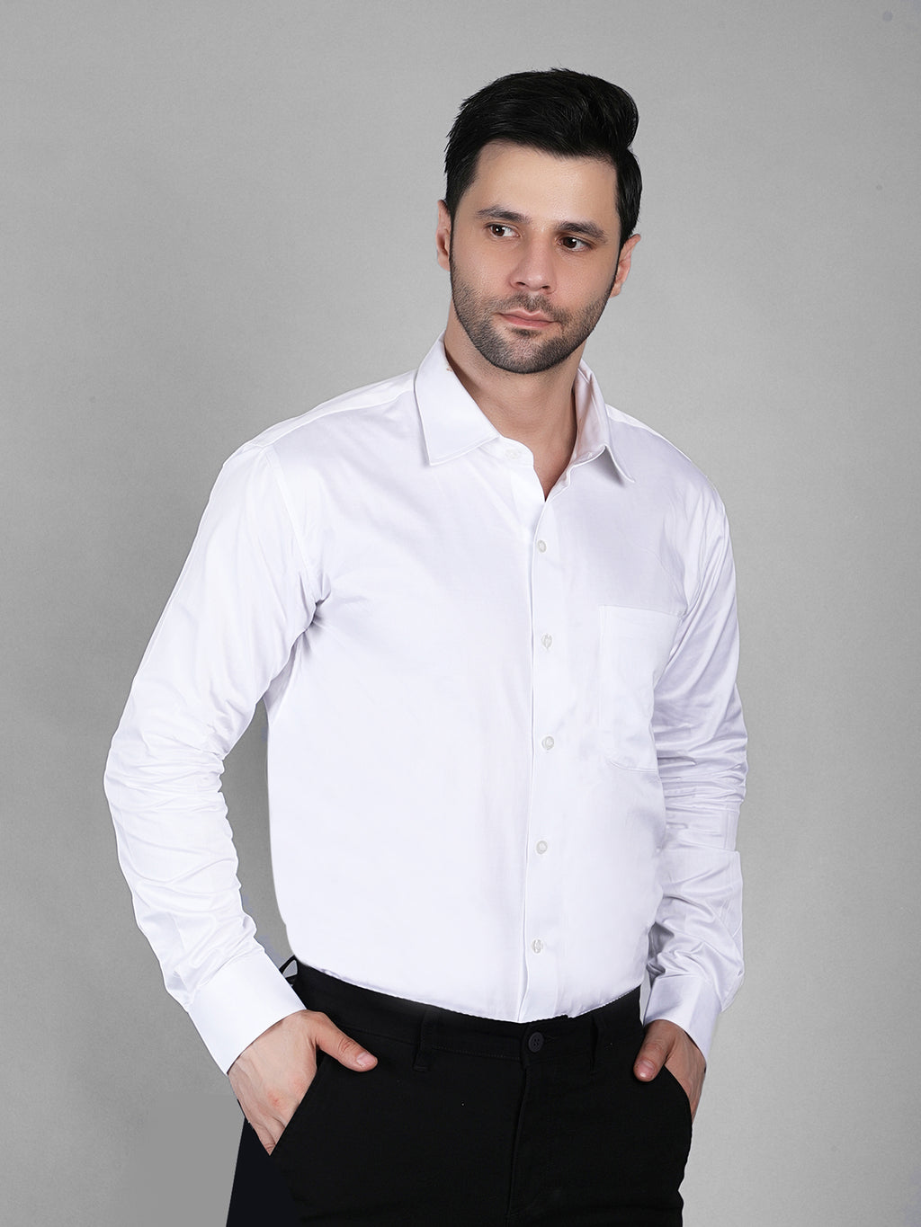 DYNQ Premium White Shirt – Pure Cotton Classic Fit