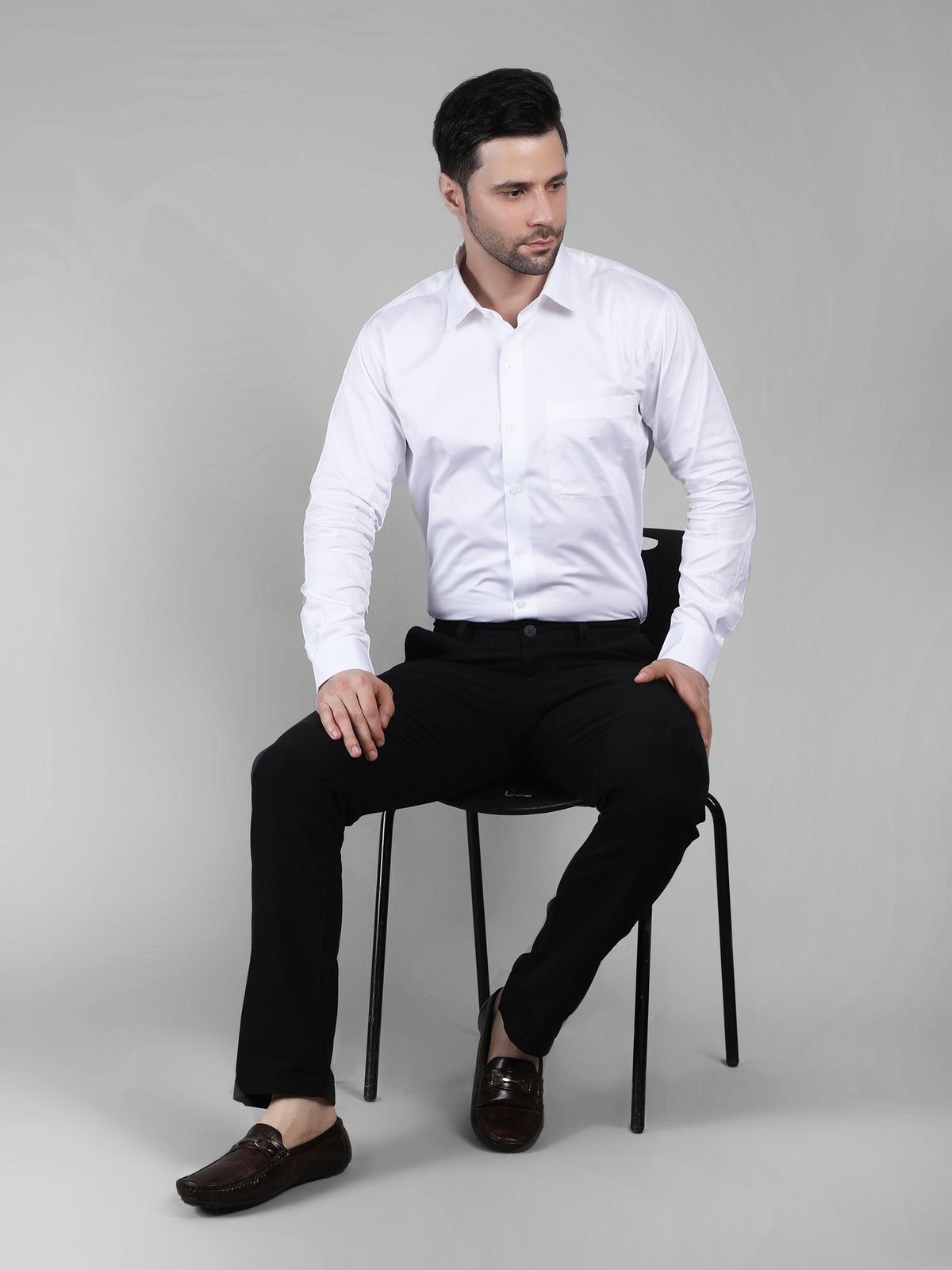 DYNQ Premium White Shirt – Pure Cotton Classic Fit