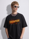 DYNQ Women's Desi Iron Man Graphic Oversized T-Shirt – Black