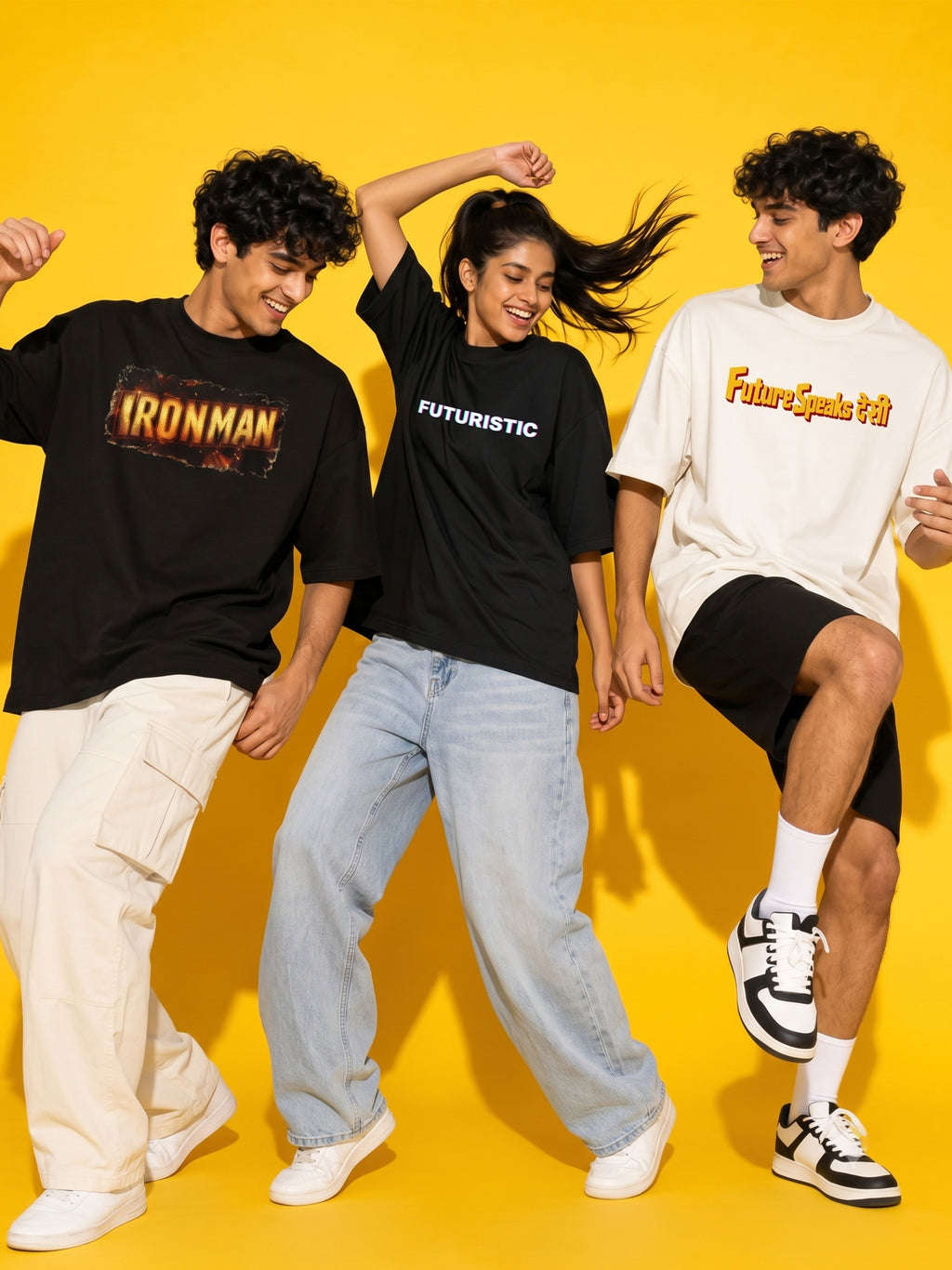 DYNQ Rebel × Retro – Oversized T-Shirt Combo, Pack of 3