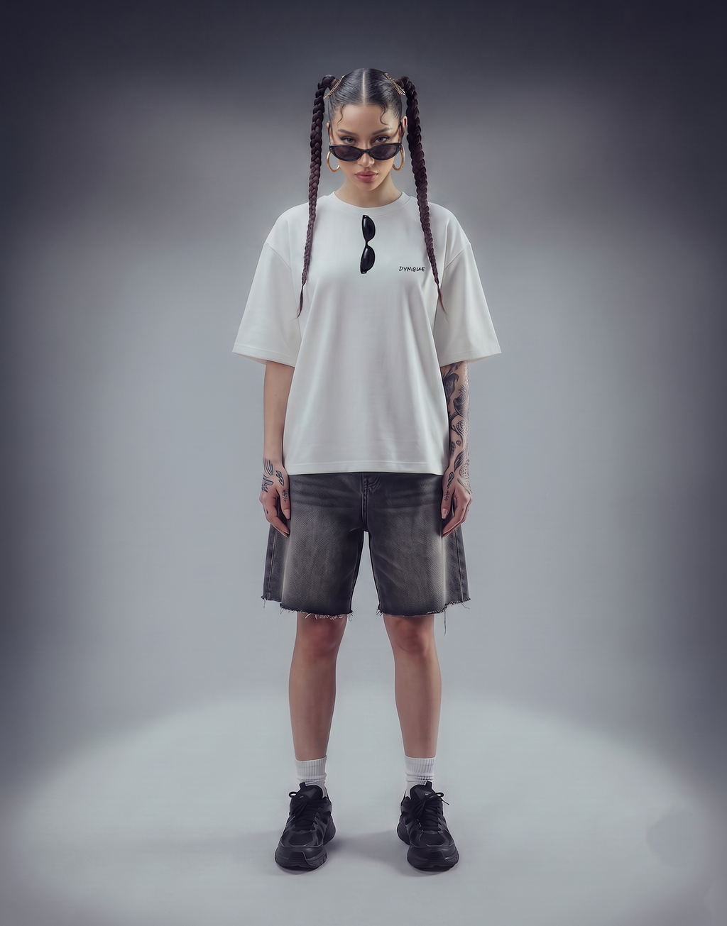 DYNQ Future Speaks Desi Unisex Oversized Graphic T-Shirt – Off White- Goggles