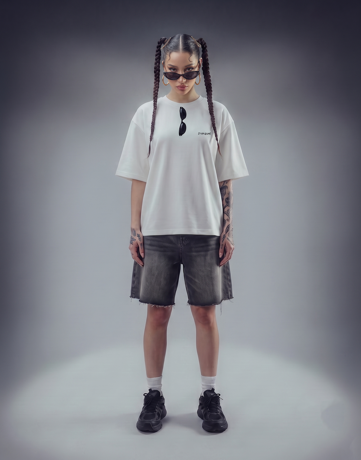 DYNQ Future Speaks Desi Unisex Oversized Graphic T-Shirt – Off White- Goggles