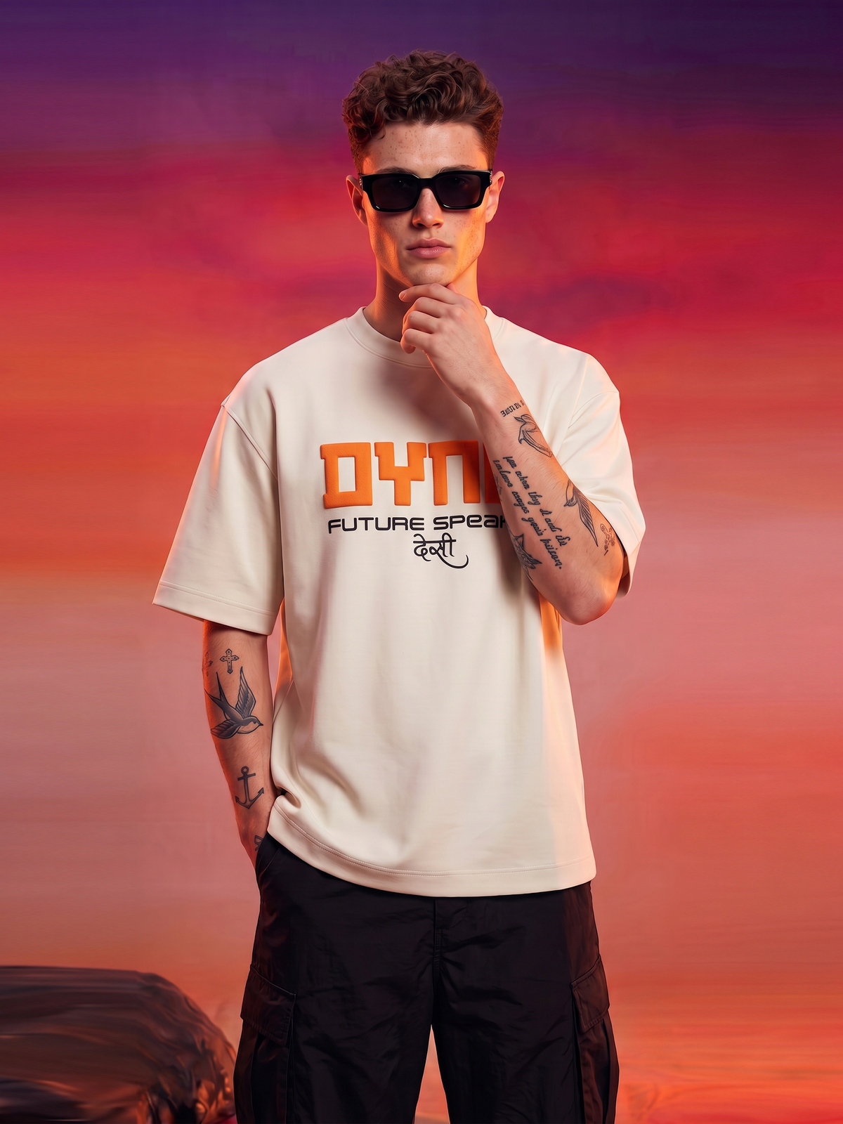 DYNQ Puff: Elevated Essentials | Men's Oversized Puff Print T-Shirt