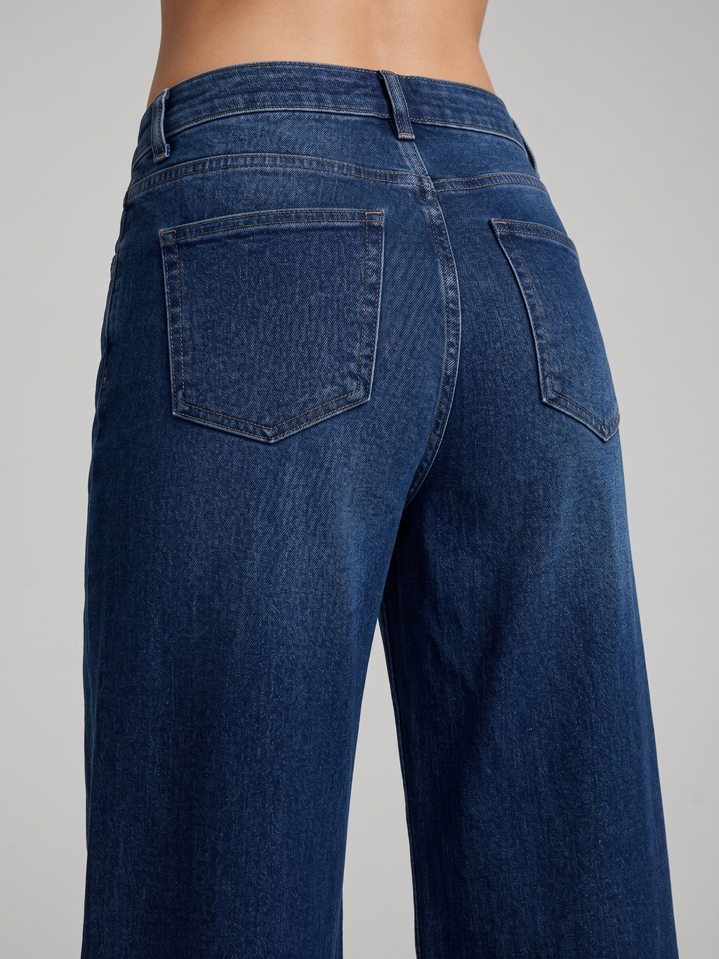 DYNQ Women's Wide Leg Jeans – High Rise Blue Denim